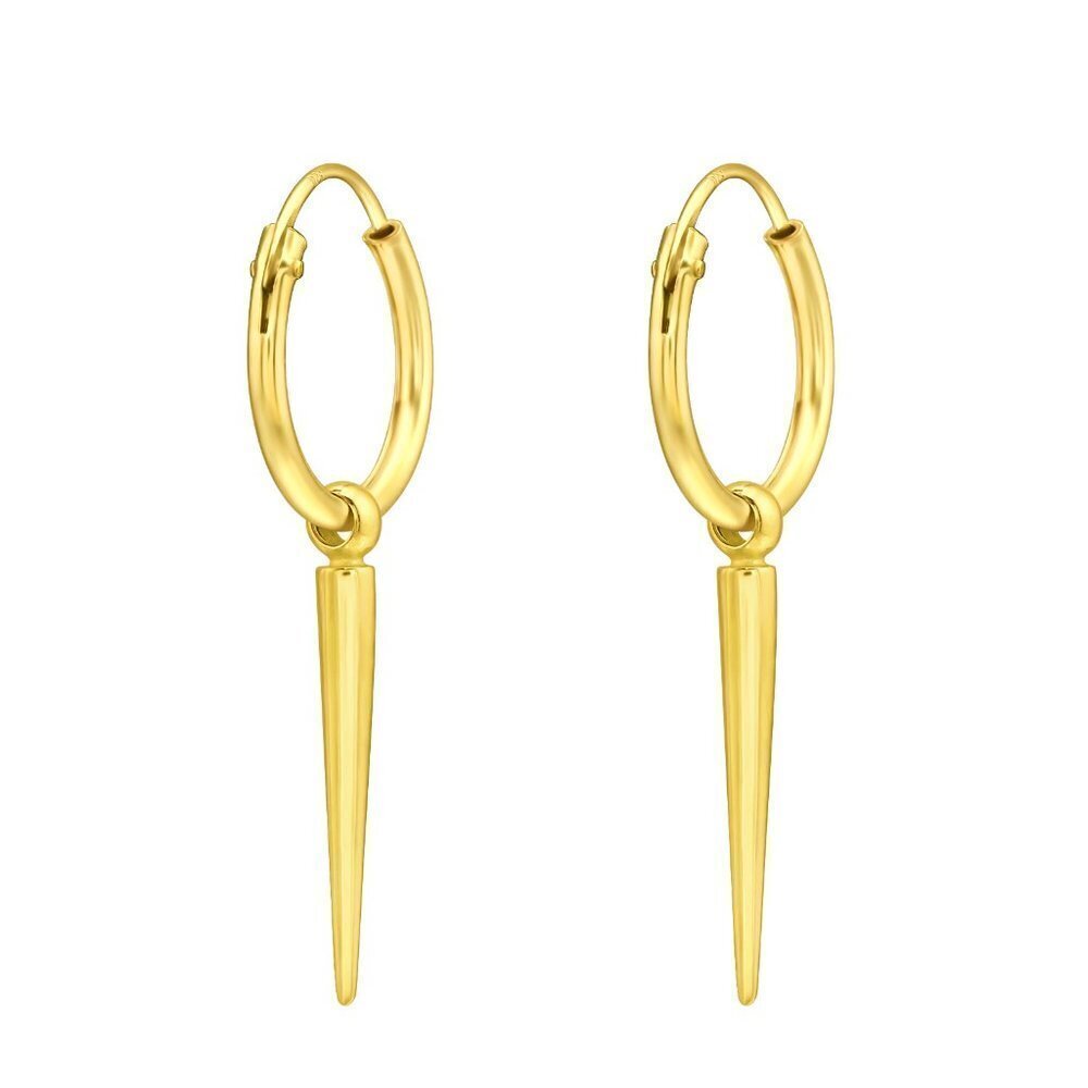 24K Gold Hoop Spike Earrings